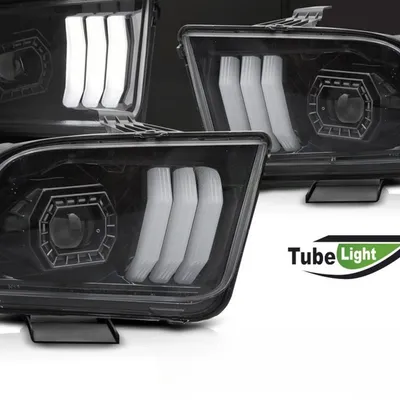 Lampy Przednie FORD MUSTANG 04-09 Tube Light Black