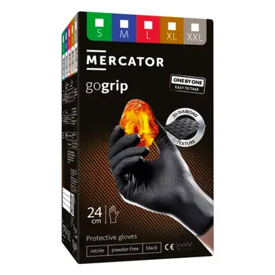 Rękawice nitrylowe czarne Mercator GoGrip ONE-BY-ONE Black 100szt. rozmiar XXL