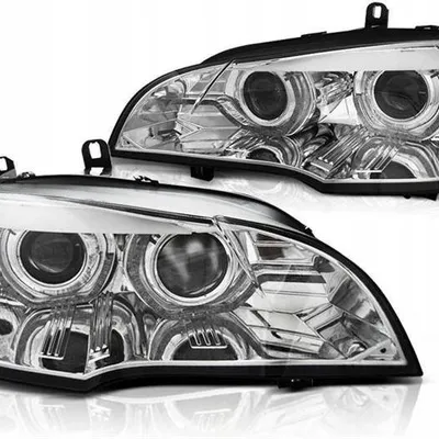 Lampy Bmw X5 E70 07-10 ringi 3d drl chrome xenon
