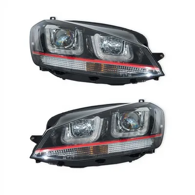 Zestaw Lamp Halogenowych Red Black DRL VW GOLF VII przed liftem 2012-2021