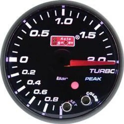 Zegar auto gauge pk 52mm 10 color - turbo electric -1 do 2 bar