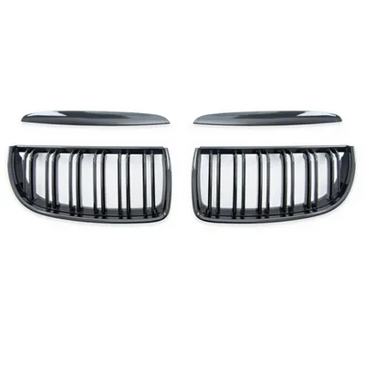 Grill sportowy podwójne żeberka Gloss Black BMW 3 E90 E91 przed liftem 2005-2008