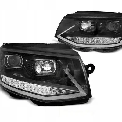 Lampy reflektory Vw T6 15- black tube led drl dts