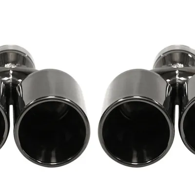 Końcówka Tłumika 101mmx2 wejście 76mm Black Chrome Zestaw
