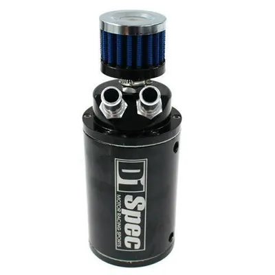 Oil catch tank 0.7L 9mm / 15mm D1Spec Black + Filtr