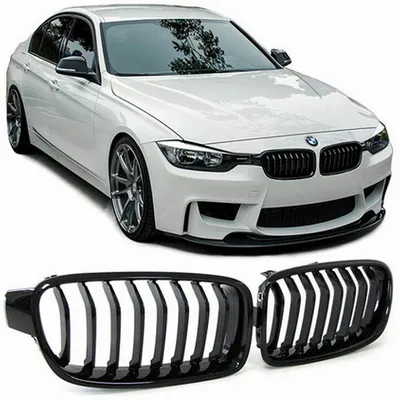 Grill sportowy pojedyncze żeberka Gloss Black BMW 3 F30 F31 2011-2019