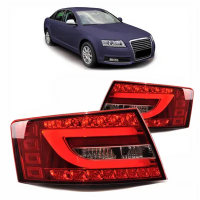 Zestaw Lamp Tylnych LED Red Clear AUDI A6 C6 przed liftem 2004-2008