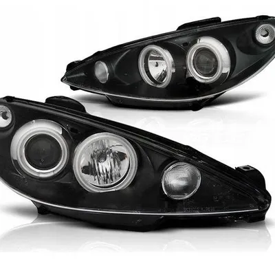 Lampy reflektory peugeot 206 02- ringi ccfl black
