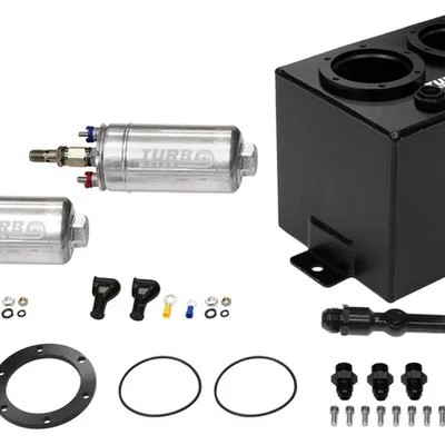 Zbiornik Paliwa Swirl Pot 3L TurboWorks na 2 pompy 250LPH + listwa (w zestawie) Czarny