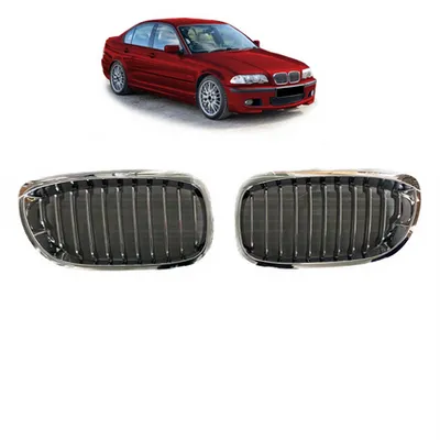Grill sportowy pojedyncze żeberka Gloss Black BMW 3 E46 Compact przed liftem 1998-2001