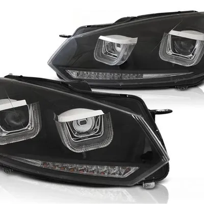Lampy vw golf 6 vi 08-12 u-type black drl dts led