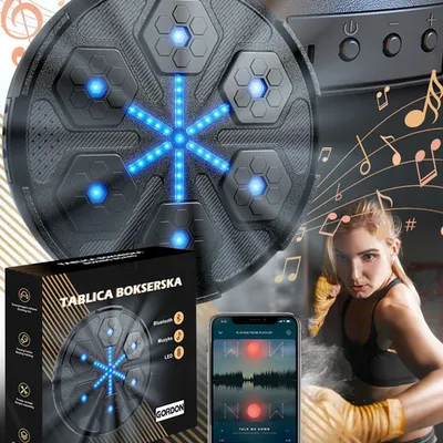 Tablica bokserska inteligentna treningowa ścienna elektoniczna trenażer muzyka bluetooth do treningu ćwiczeń boksu