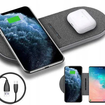 Podwójna Szybka Ładowarka Bezprzewodowa Qi 2x 15W