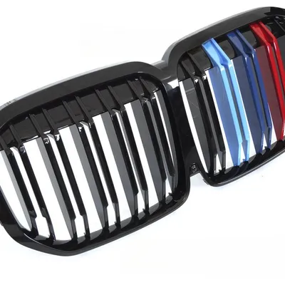 Grill BMW X7 G07 2018–2022 Sport Glossy Black Tri-Colour Double Bar z miejscem na kamerę