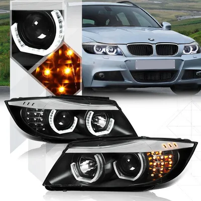 Lampy przednie bmw e90 05-11 black 3d