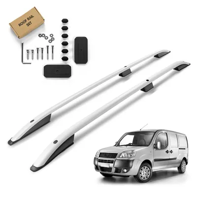 Relingi dachowe Fiat Doblo I 223 L1 2001-2010 Srebrny SHORT