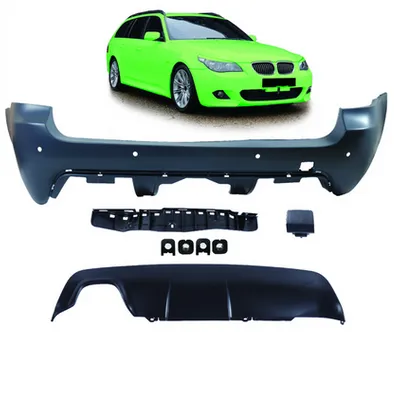 Tylny zderzak sport PDC zestaw z dyfuzorem BMW 5 E61 przed liftem 2003-2007