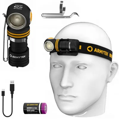 Latarka akumulatorowa mocna wielofunkcyjna elf c1 white 1000 lm usb czołowa