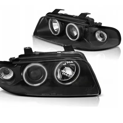 Lampy Soczewkowe Audi A4 B5 94-98 Black Ringi Ccfl