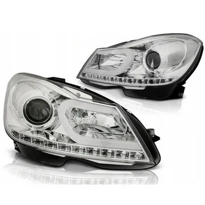 Lampy Reflektory Mercedes W204 11-14 CHROME LED