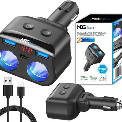 Rozdzielacz ładowarek gniazda zapalniczki 12-24V 3xUSB QC PD