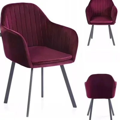 Krzesło trento tapicerowane nowoczesny design fotel welur salon jadalnia