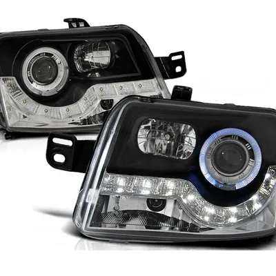 Reflektory lampy przednie Fiat Panda 03- Black Led