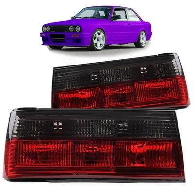 Zestaw Lamp Tylnych Crystal Red Smoke BMW 3 E30 Facelift 1988-1991