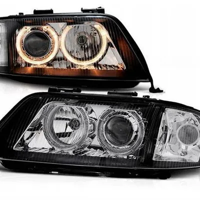 Lampy przednie Audi A6 C5 Ringi Xenon D2S Black FK