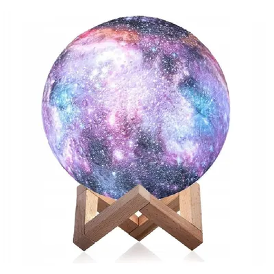 Lampka nocna księżyc galaxy 3d 57cm moon rgb pilot