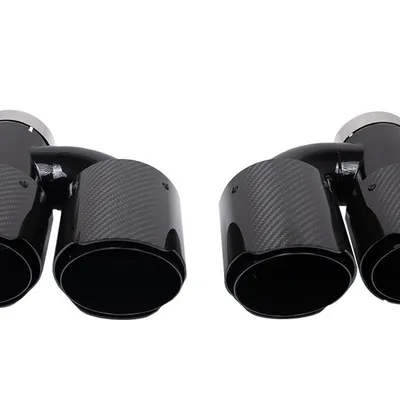 Końcówka Tłumika 101mmx2 wejście 70mm Carbon Gloss Zestaw