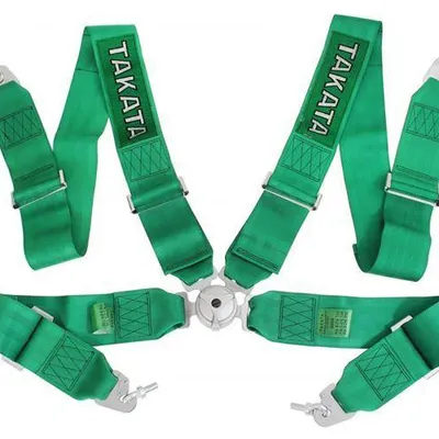 Pasy sportowe 4p 3" Green - Takata Replica harness