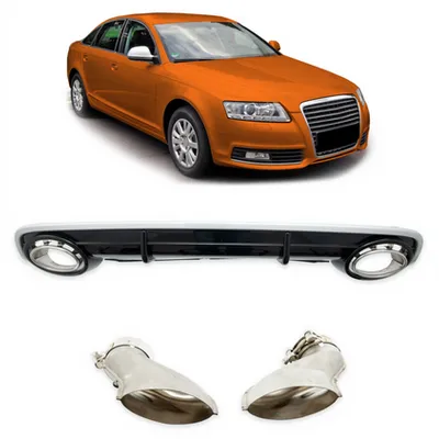 Tylny dyfuzor wraz z końcówkami wydechu AUDI A6 C6 przed liftem 2004-2008