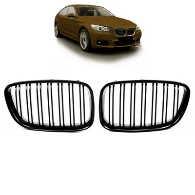 Grill sportowy podwójne żeberka Matt Black BMW 5 F07 2013-2017