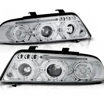 Reflektory Audi A4 99-00 Soczewki Ringi Chrome