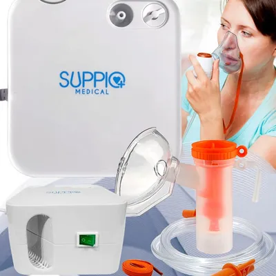 Nebulizator tłokowy inhalator medyczny kompresorowy cichy przenośny bezpieczny wytrzymały do inhalacji astmy alergii terapia dla dzieci dorosłych