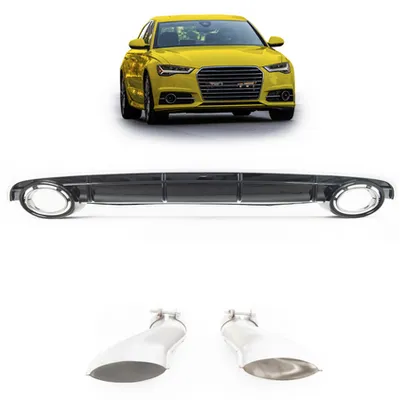 Tylny dyfuzor wraz z końcówkami wydechu AUDI A6 C7 Facelift 2015-2018