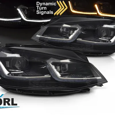 Lampy przednie reflektory silver led seq drl vw golf vii