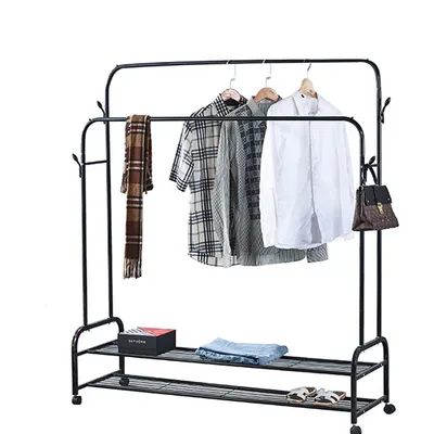 Stojak na ubrania buty garderoba wieszak stojący podwójny 140 cm