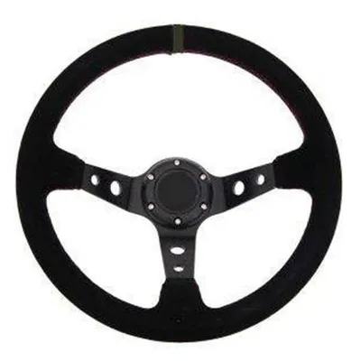 Kierownica Pro 350mm offset:80mm Zamsz Black