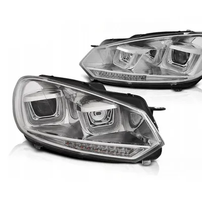 Lampy Vw Golf 6 Vi 08-12 U-type Chrome Drl Dts Led