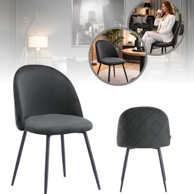 Krzesło faro szare tapicerowane nowoczesne eleganckie miękkie komfortowe krzesło do jadalni salonu kuchni biura stylowe siedzisko metalowe nogi do wnętrz loftowych minimalistycznych