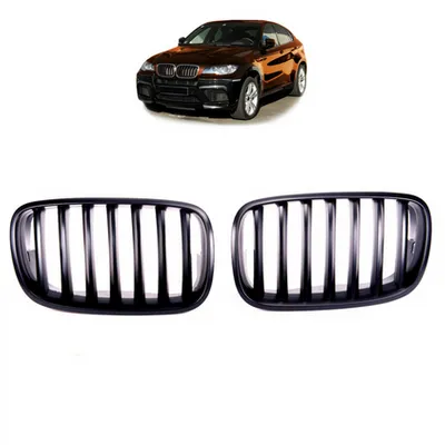 Grill sportowy pojedyncze żeberka Matt Black BMW X6 E71 E72 X5 E70 2013-2018