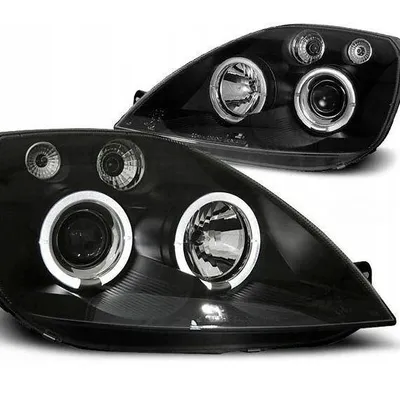 Lampy reflektory Ford Fiesta mk6 02-05 ringi black