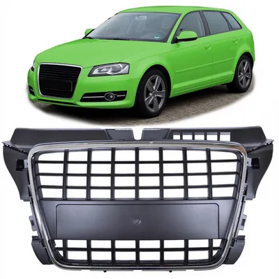 Grill sportowy Chrome & Black W/O PDC  AUDI A3 (8P) Sportback Hatchback Cabrio Facelift 2008-2012