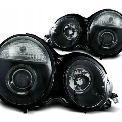 Reflektory Mercedes W210 95-99 e-klasa ringi black
