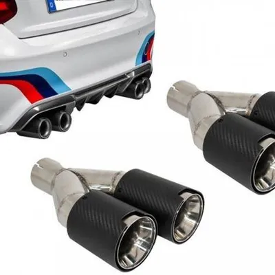 Koncówki podwojne bmw carbon fiber mat 8 cm