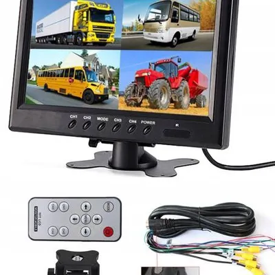 4x Kamera Cofania Monitor 9 Cali Podziałka Quad IR