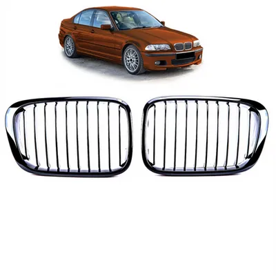 Grill sportowy pojedyncze żeberka Gloss Black  BMW 3 (E46) Sedan Compact Touring przed liftem 1998-2001
