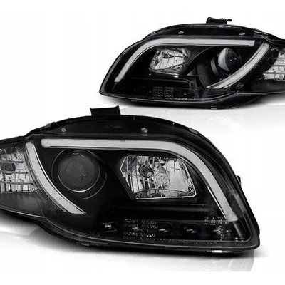 Lampy przednie reflektory Audi A4 B7 BLACK TUBE